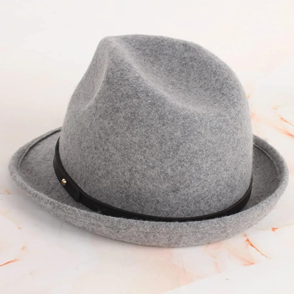 100% Wool Women&Men Fedora hat Felt Trilby hat Classic Short Brim Fashion Homburg Style Spring Autumn Winter