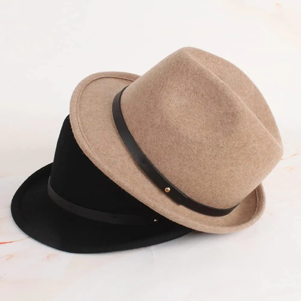100% Wool Women&Men Fedora hat Felt Trilby hat Classic Short Brim Fashion Homburg Style Spring Autumn Winter