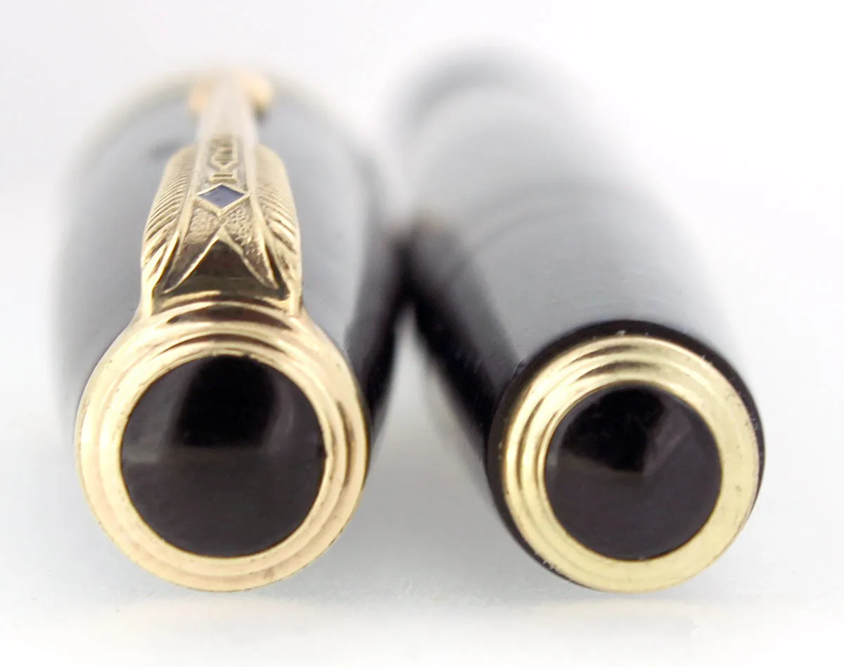 1941 PARKER AZURE VACUMATIC DOUBLE JEWEL JEWELER CAP BAND FOUNTAIN PEN RESTORED