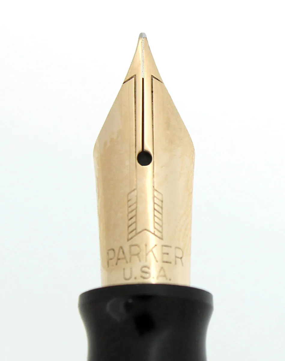 1941 PARKER AZURE VACUMATIC DOUBLE JEWEL JEWELER CAP BAND FOUNTAIN PEN RESTORED