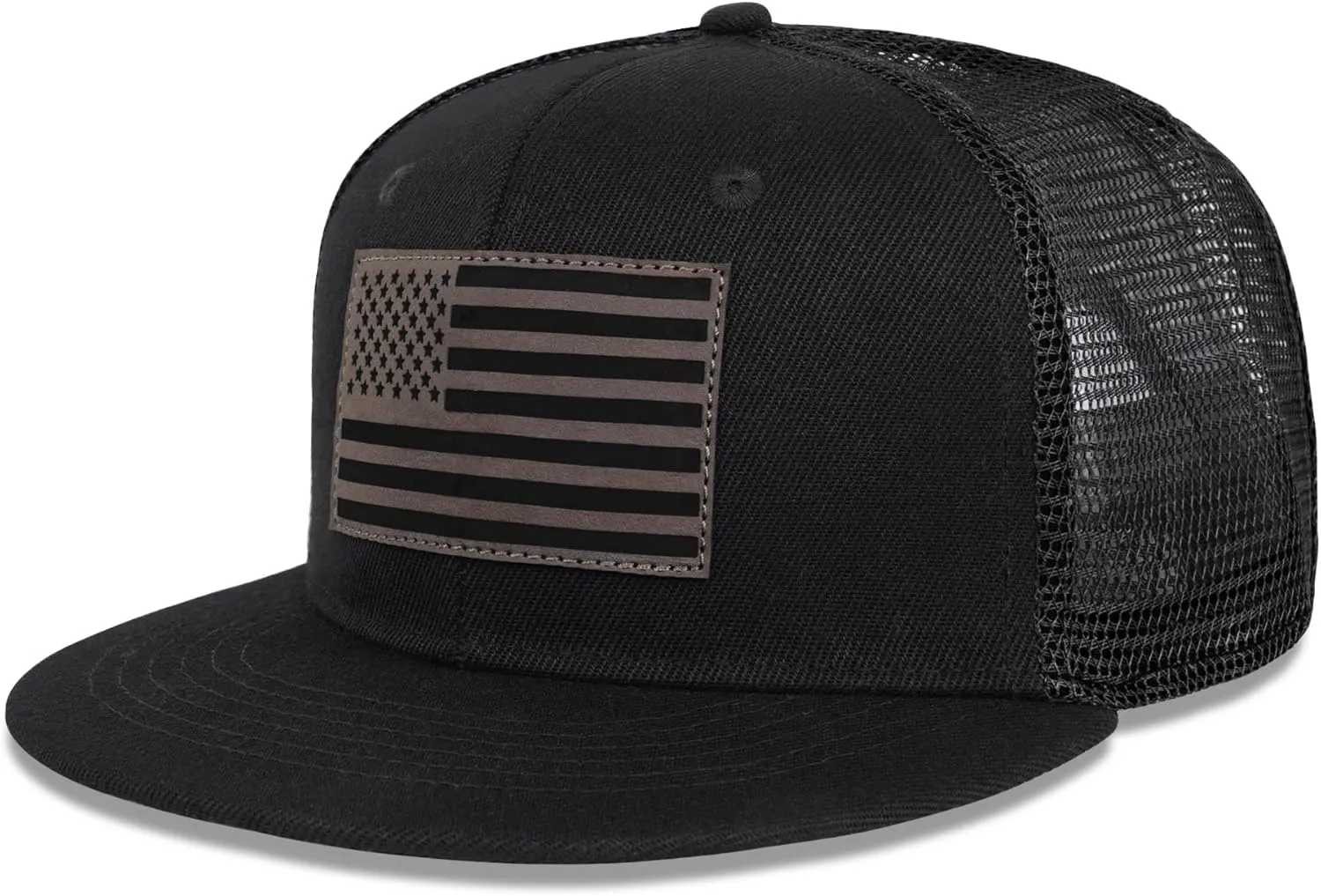 American Flag Snapback Hats - Flat Bill Brim Hat for Men Women - Breathable & Adjustable Fit for Casual Wear