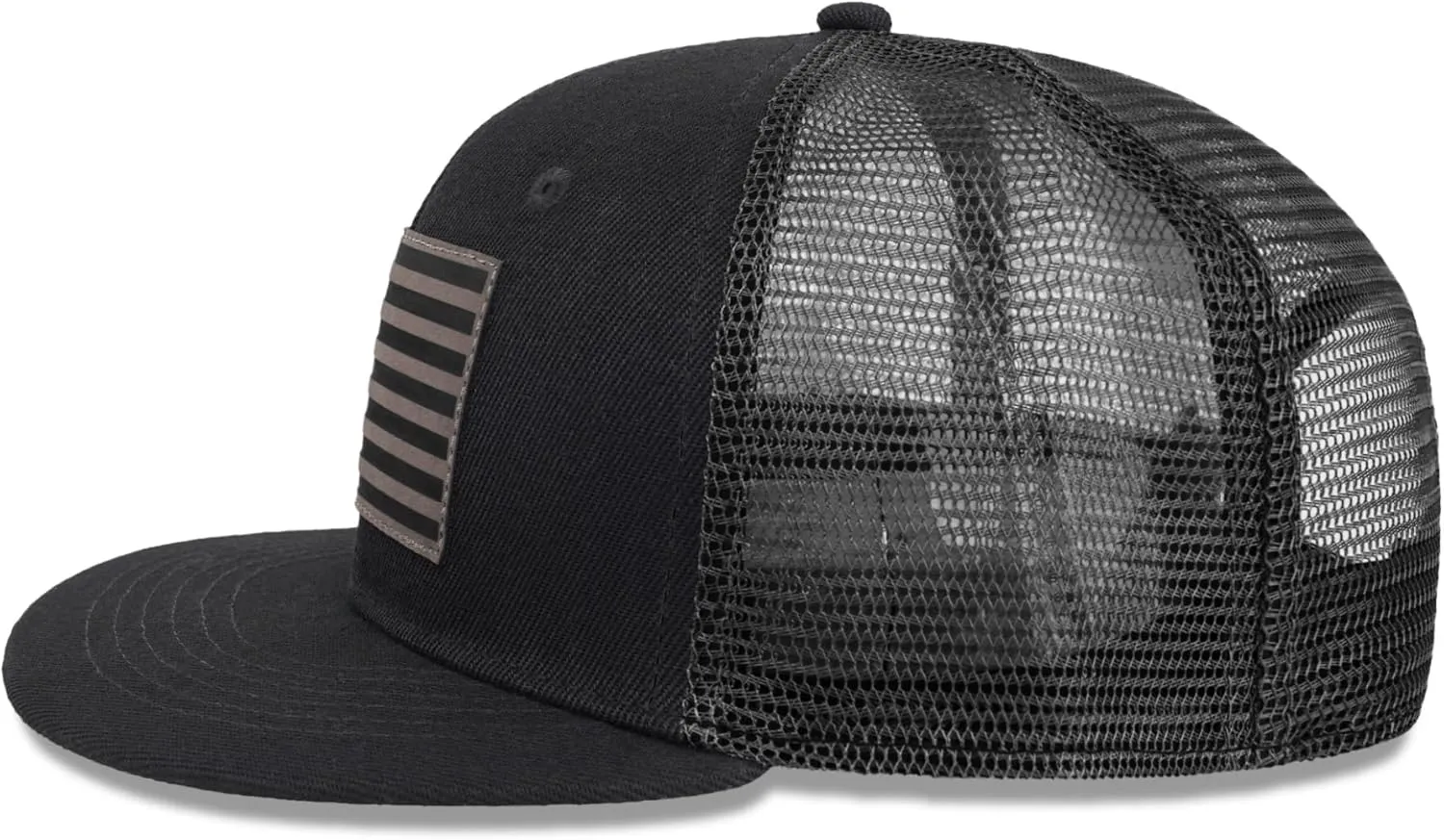 American Flag Snapback Hats - Flat Bill Brim Hat for Men Women - Breathable & Adjustable Fit for Casual Wear