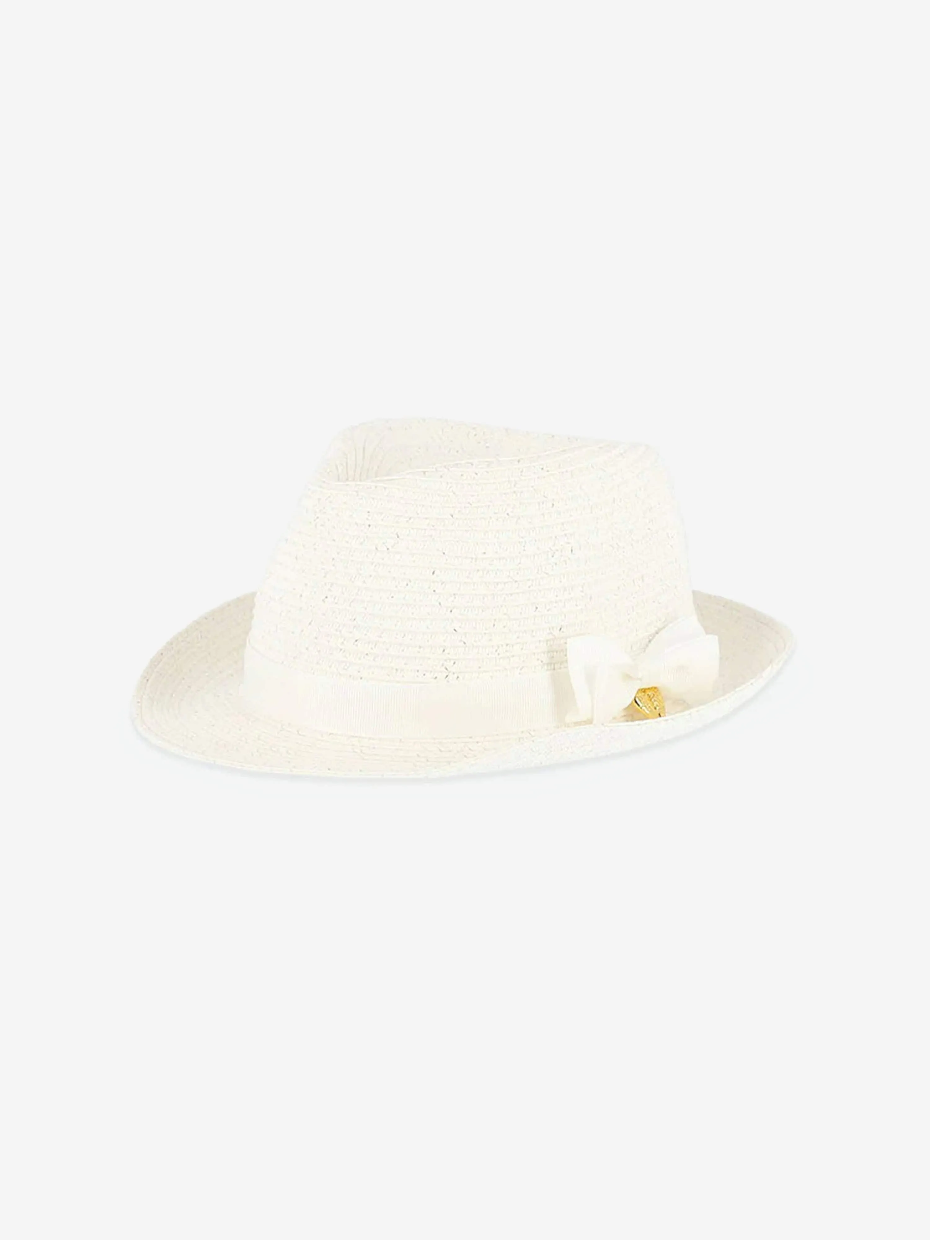 Angels Face Girls Frankie Straw Trilby Hat in White