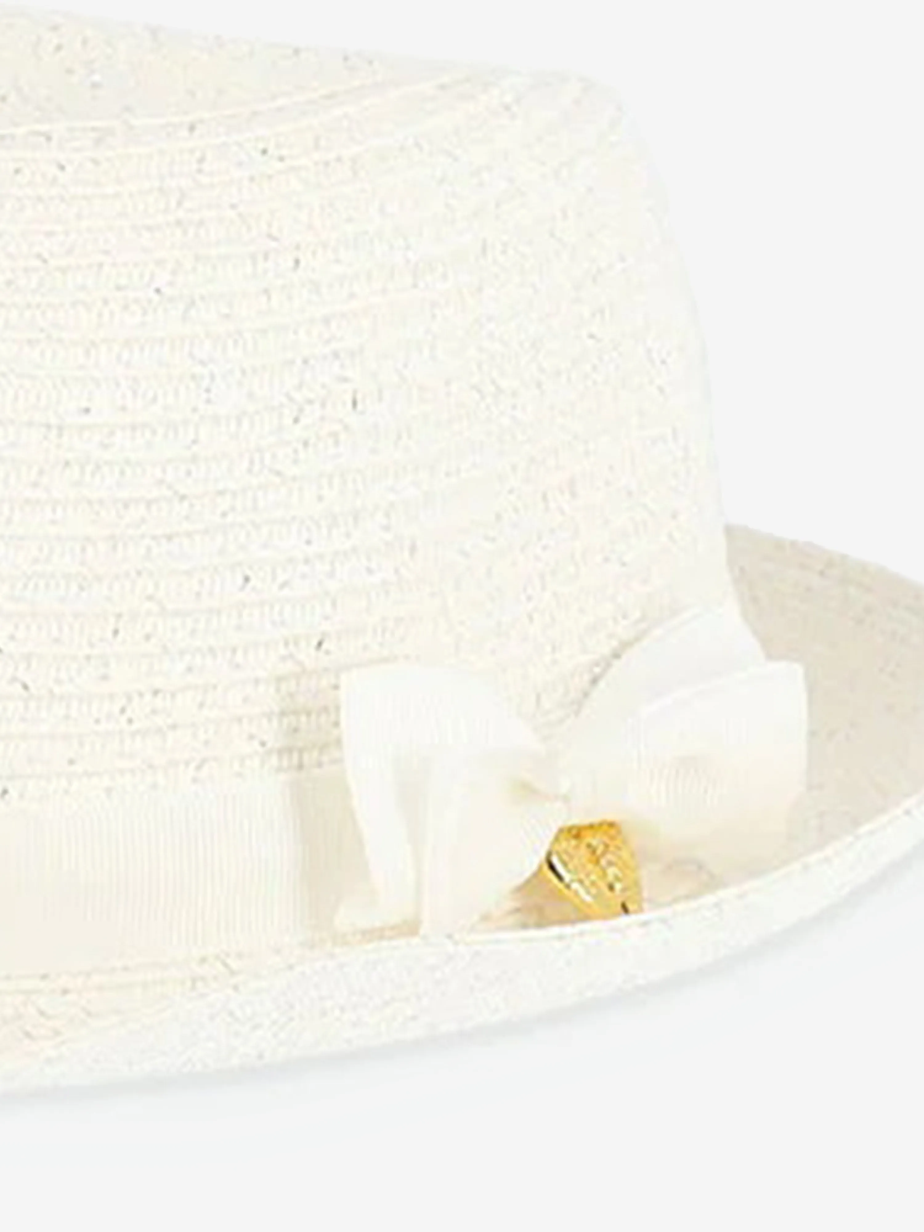 Angels Face Girls Frankie Straw Trilby Hat in White
