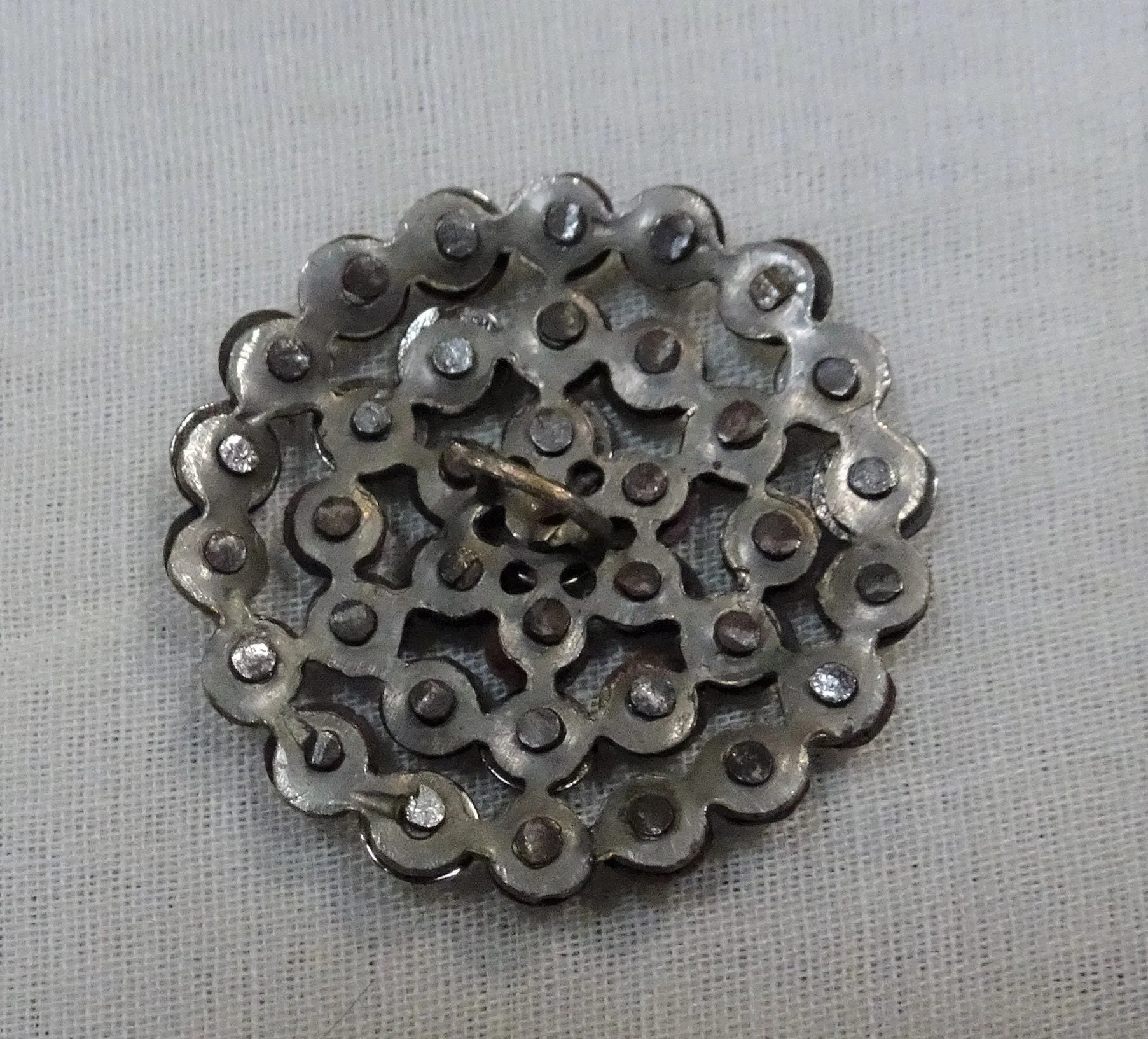 Antique Button,French CUT STEEL Victorian Fancy Button,High Profile Design Button,For Vintage Clothes Jewelry etc,Collectible Buttons