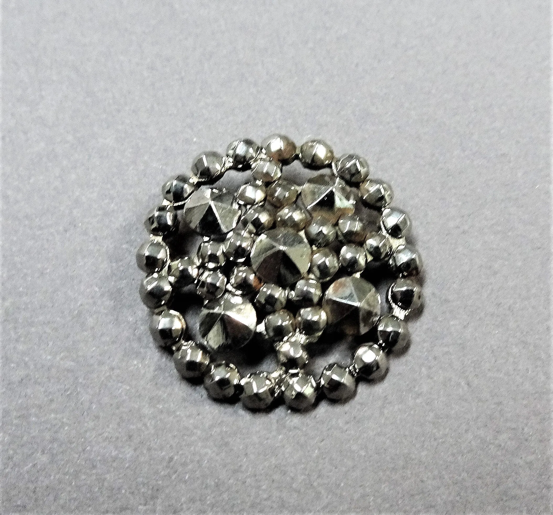 Antique Button,French CUT STEEL Victorian Fancy Button,High Profile Design Button,For Vintage Clothes Jewelry etc,Collectible Buttons