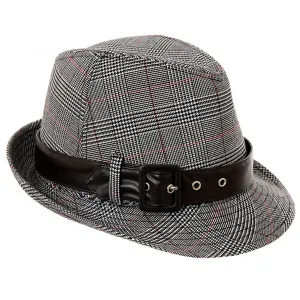 Classic Check Trilby Hat - Grey
