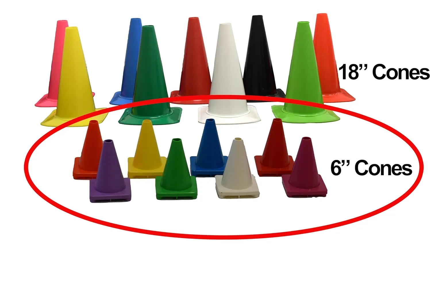 Cortina 6 inch Small Sport Cone, Hard Plastic, Green