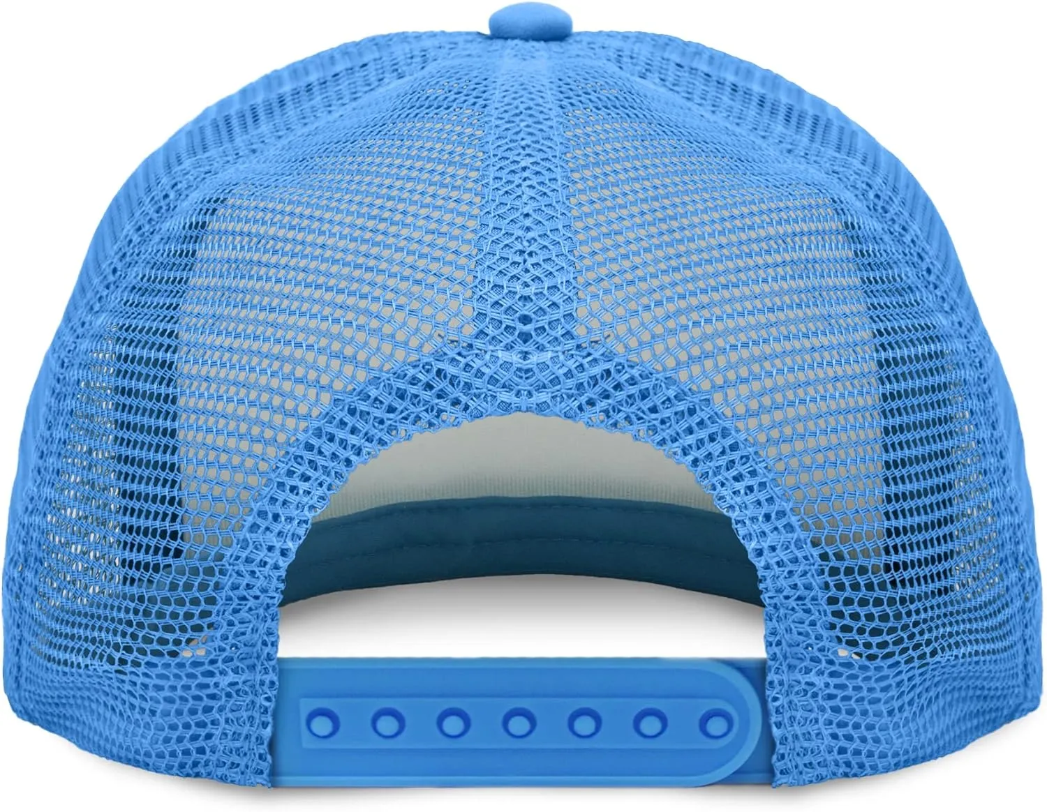 DALIX Flat Billed Trucker Hat Mesh Back S M L Adjustable Cap Solid Two Toned Snapback