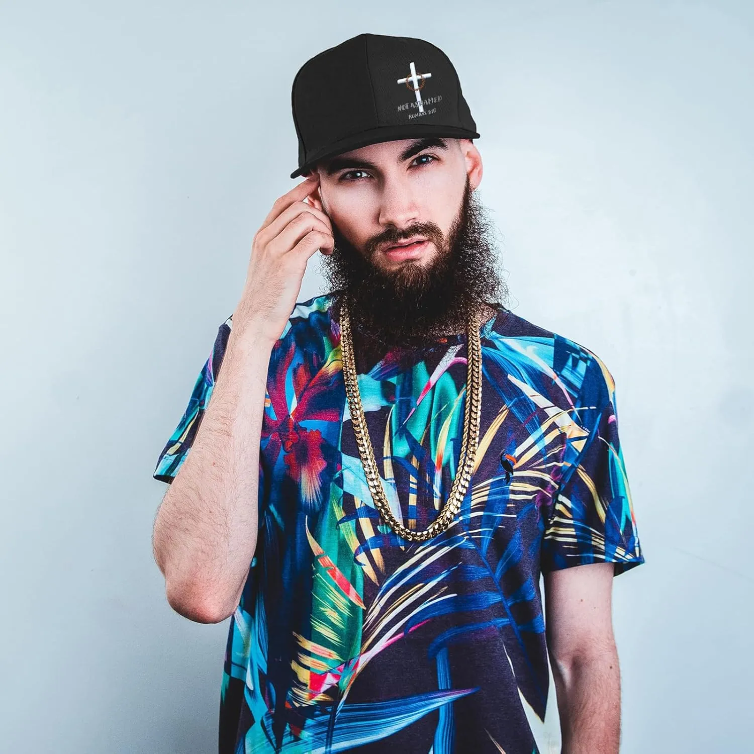 Embroidery Snapback Hats for Men Embroidered Flat Bill Brim Hats for Men