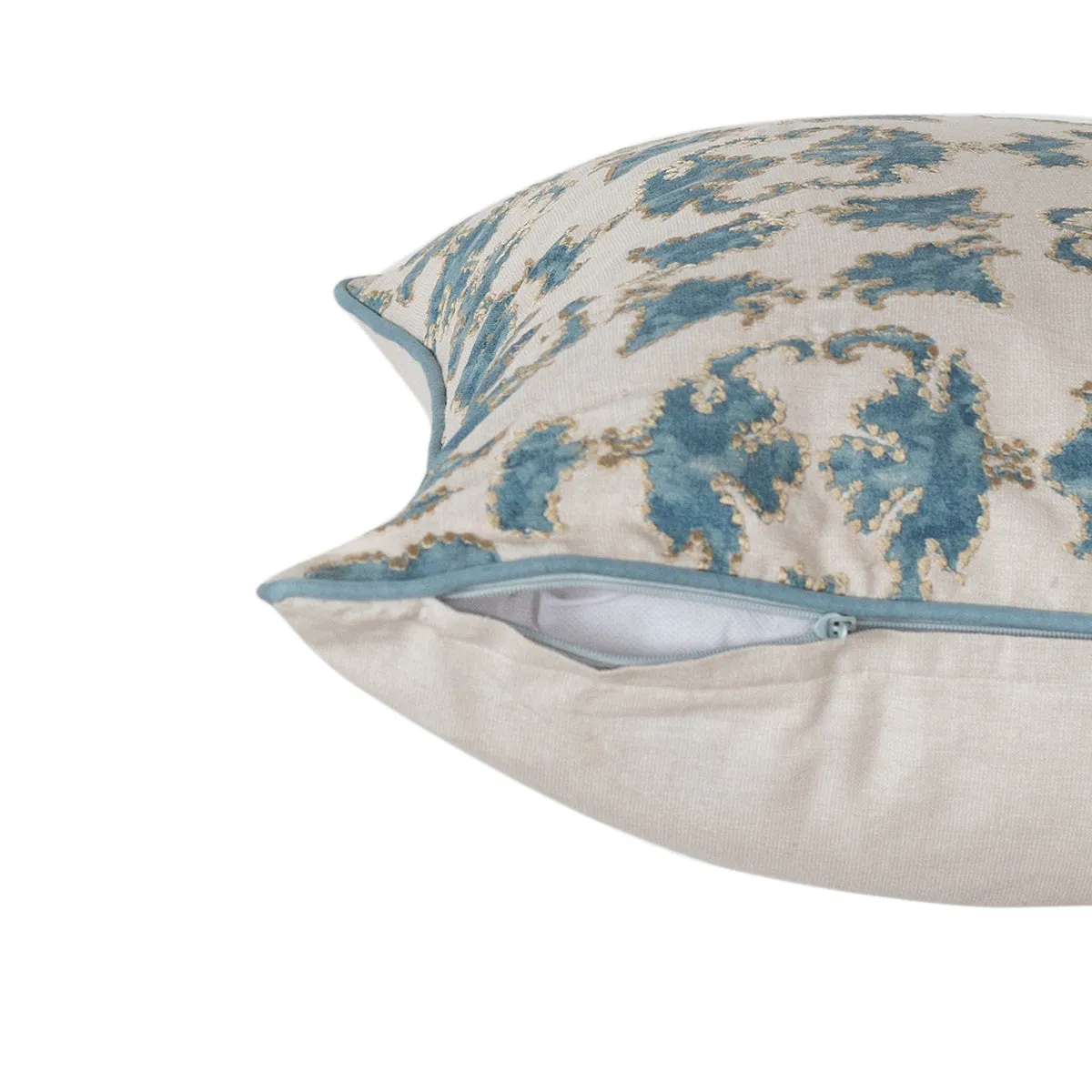 Exotic Heritage Classic Folk Embroidered Turquoise Cushion Cover