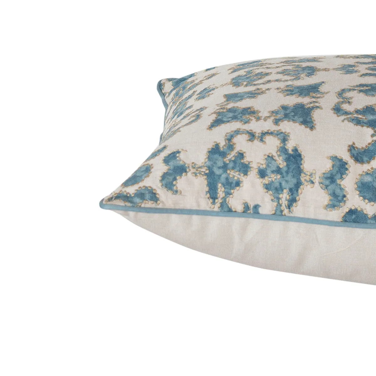 Exotic Heritage Classic Folk Embroidered Turquoise Cushion Cover
