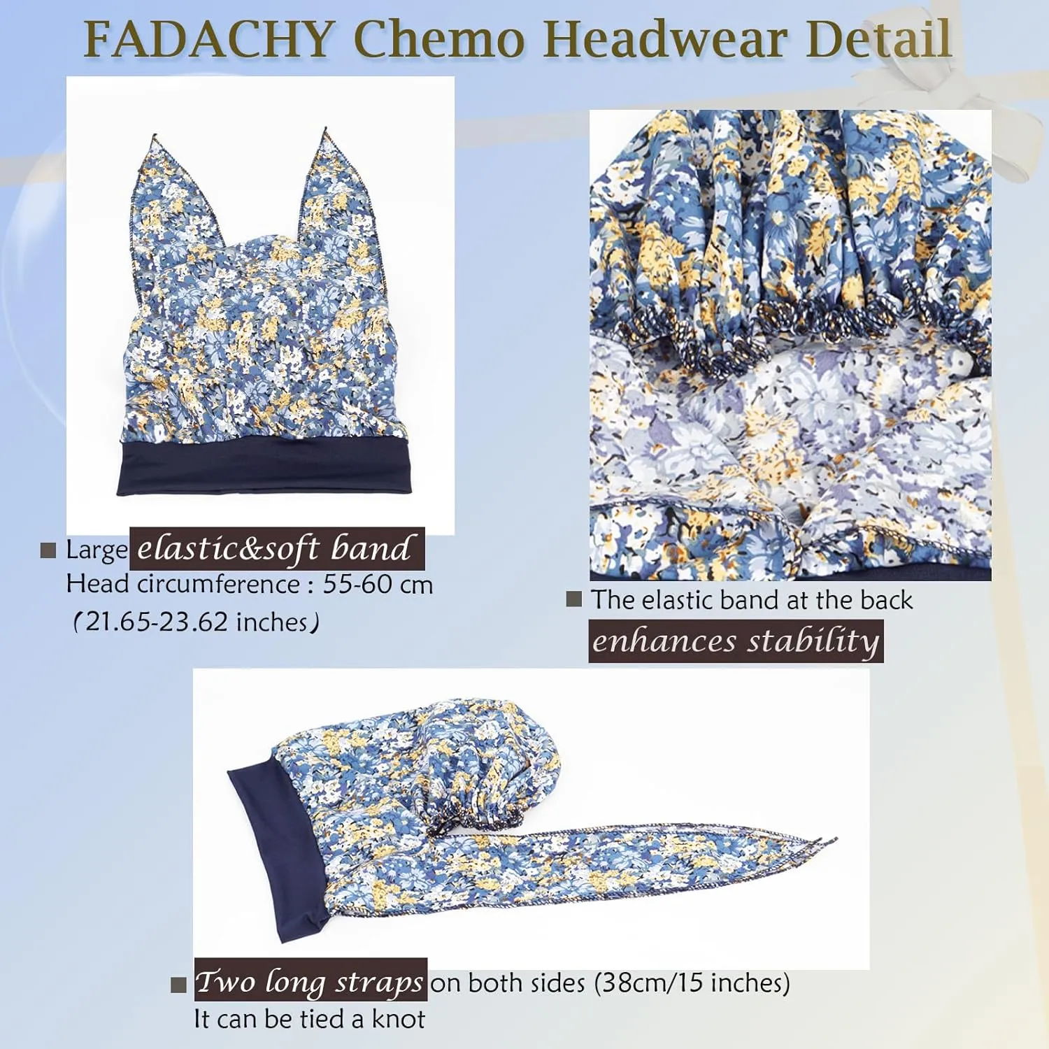 FADACHY Chemo Headwear for Women,Chemo Caps Lightweight for Summer with Head Scarf,Silky Soft Hair Turbans Fashion