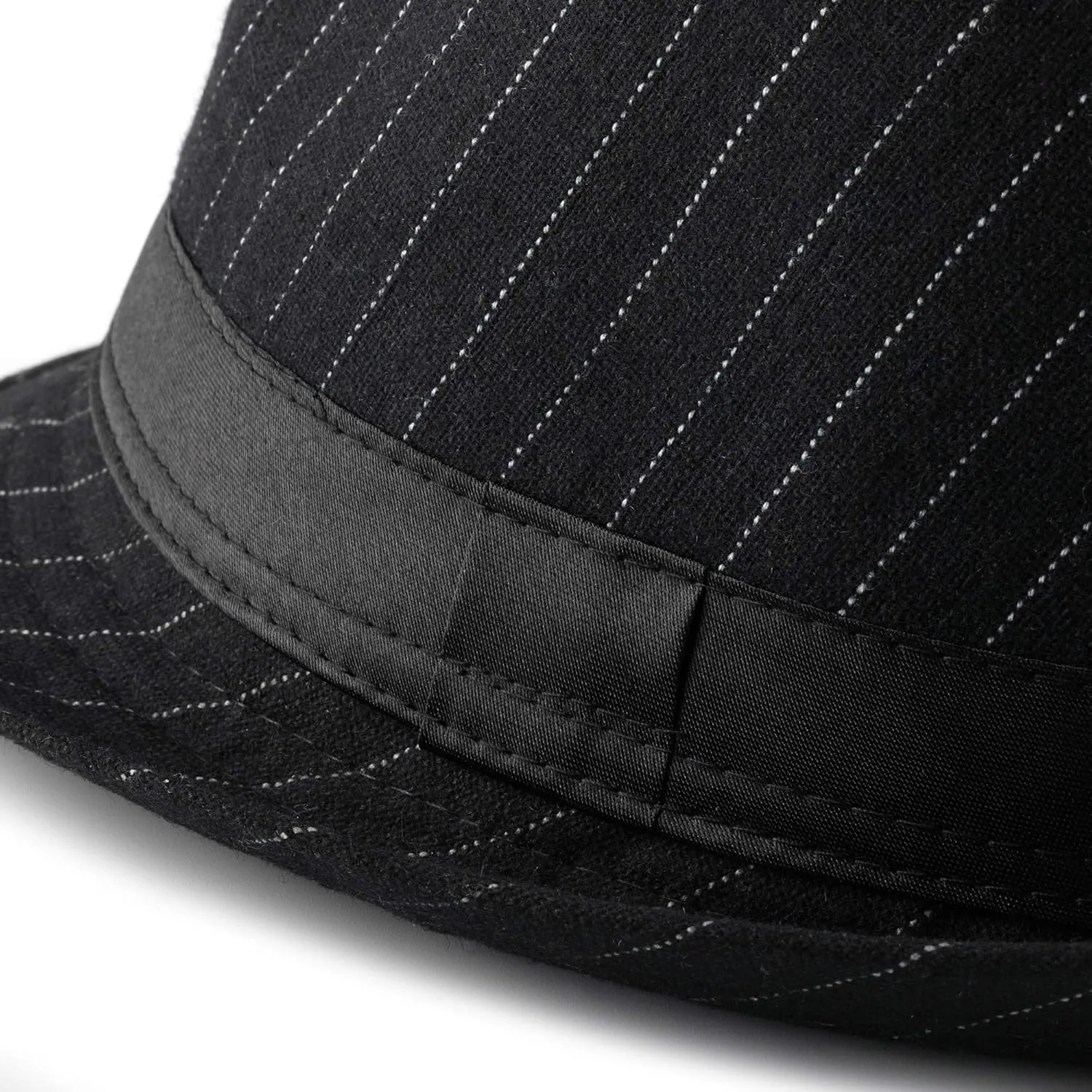 FALETO Unisex Classic Manhattan Structured Gangster Trilby Fedora Hat