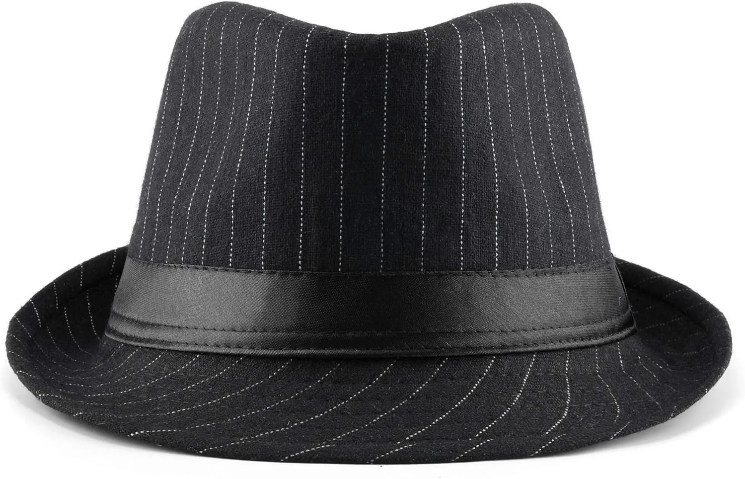 FALETO Unisex Classic Manhattan Structured Gangster Trilby Fedora Hat