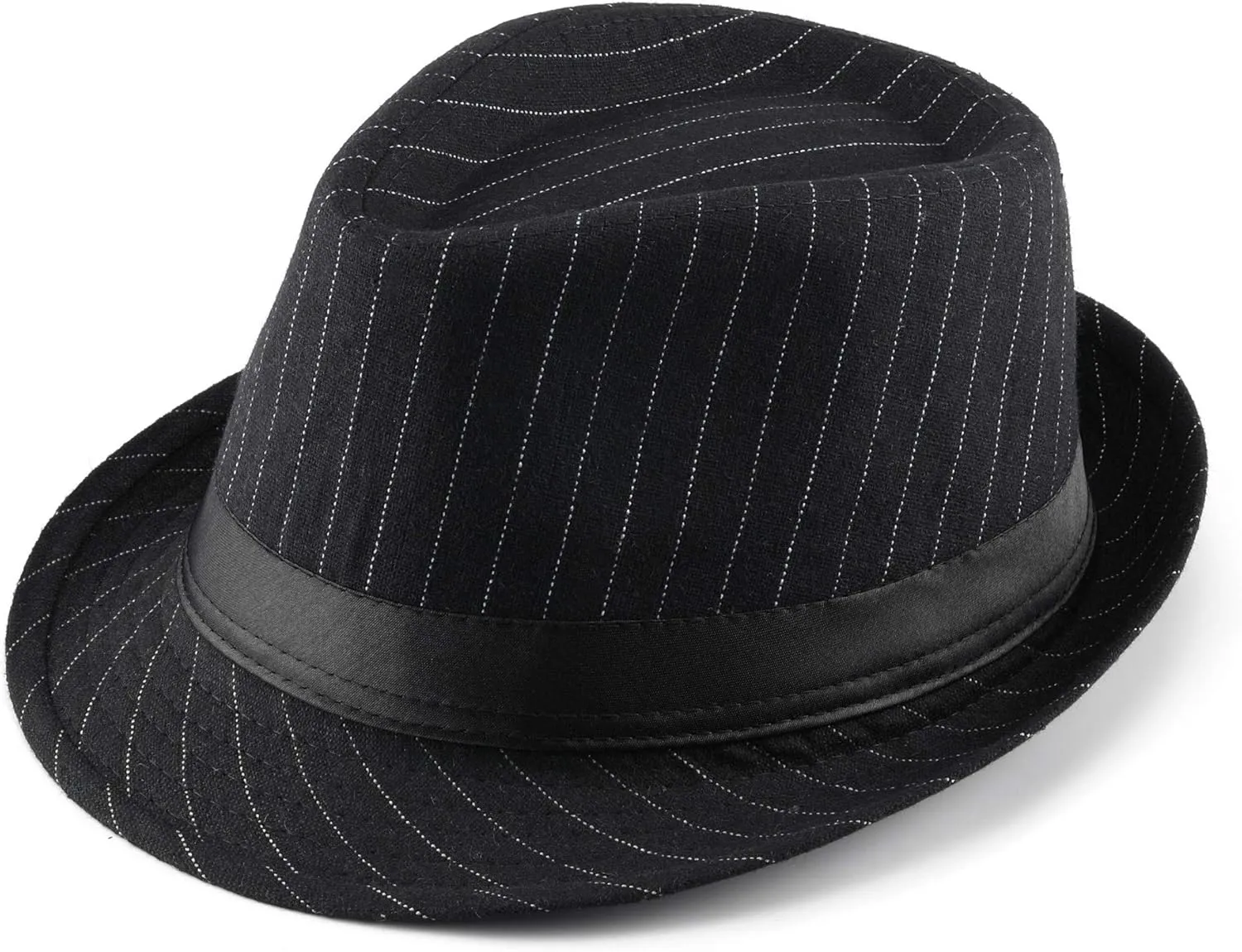 FALETO Unisex Classic Manhattan Structured Gangster Trilby Fedora Hat