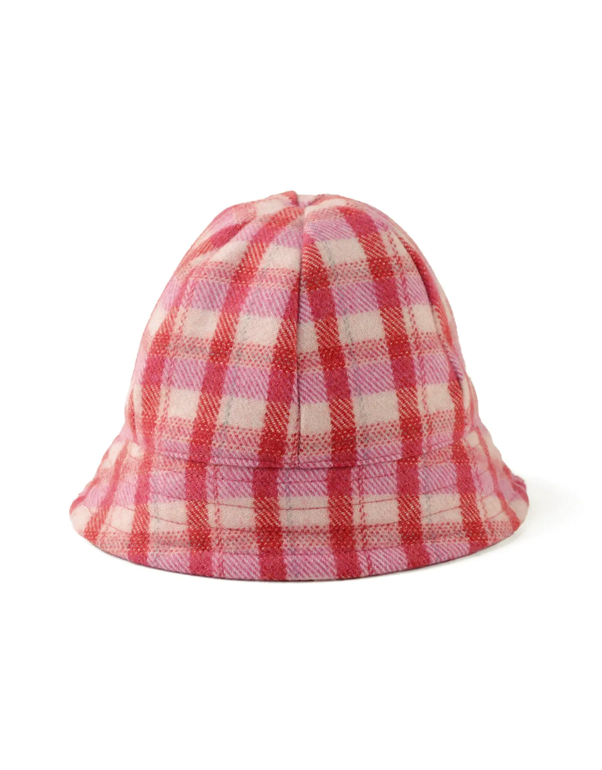 GIRLS CHECKERED WOOL CLOCHE HAT