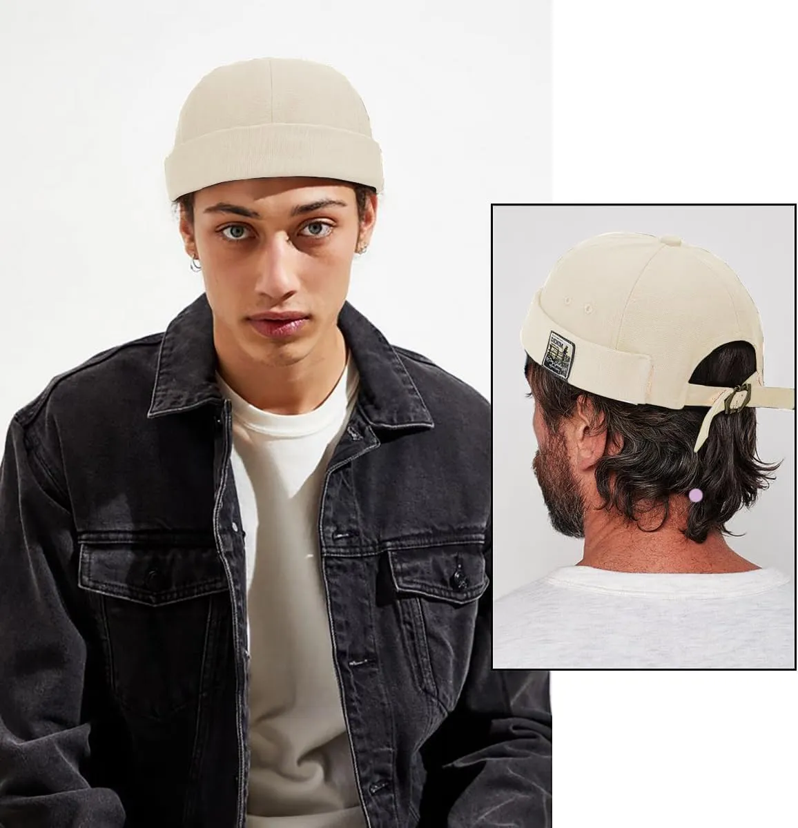 Glamorstar Dome Brimless Hats for Women Men Sailor Docker Beanie Cap Hip Hop Hats