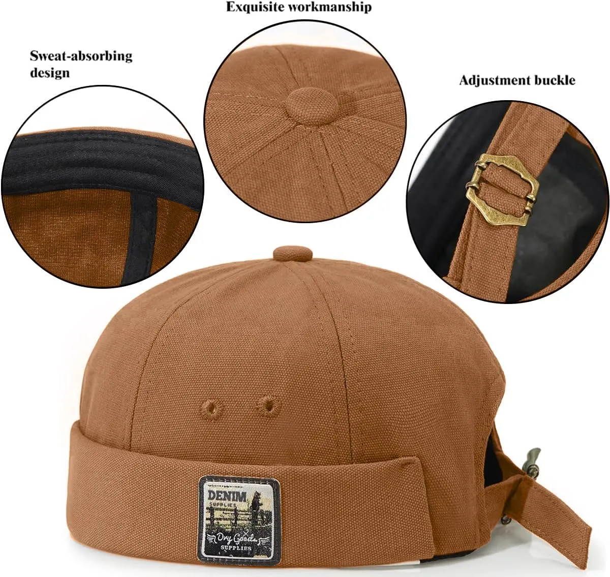 Glamorstar Dome Brimless Hats for Women Men Sailor Docker Beanie Cap Hip Hop Hats