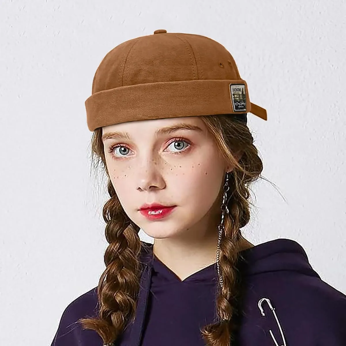 Glamorstar Dome Brimless Hats for Women Men Sailor Docker Beanie Cap Hip Hop Hats
