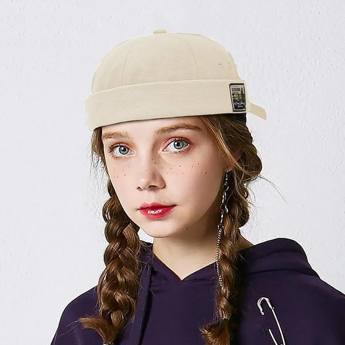 Glamorstar Dome Brimless Hats for Women Men Sailor Docker Beanie Cap Hip Hop Hats