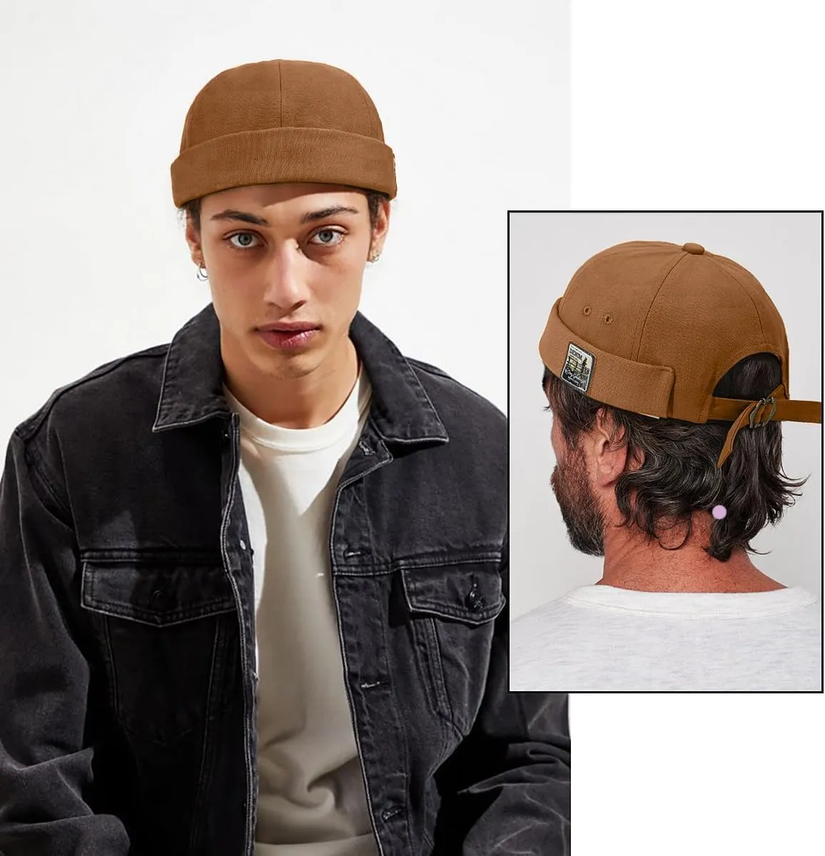 Glamorstar Dome Brimless Hats for Women Men Sailor Docker Beanie Cap Hip Hop Hats