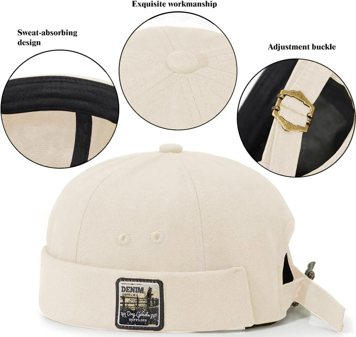 Glamorstar Dome Brimless Hats for Women Men Sailor Docker Beanie Cap Hip Hop Hats