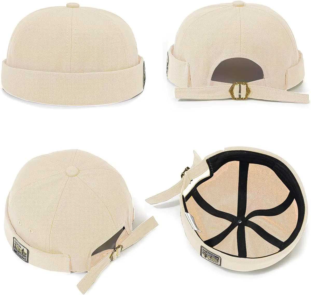 Glamorstar Dome Brimless Hats for Women Men Sailor Docker Beanie Cap Hip Hop Hats