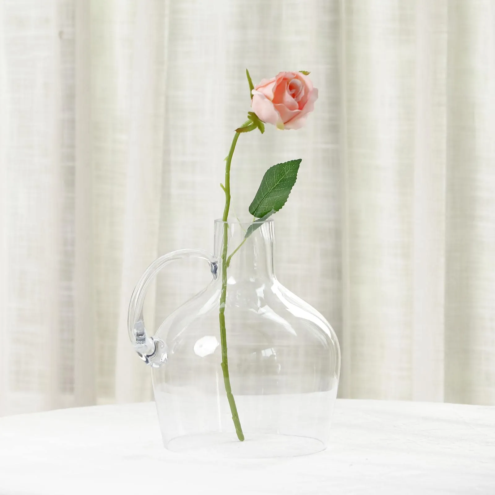 Glass Candle Holder Cloche Jar Dome 10" Clear with Wooden Base - Heavy Duty Wedding Centerpiece