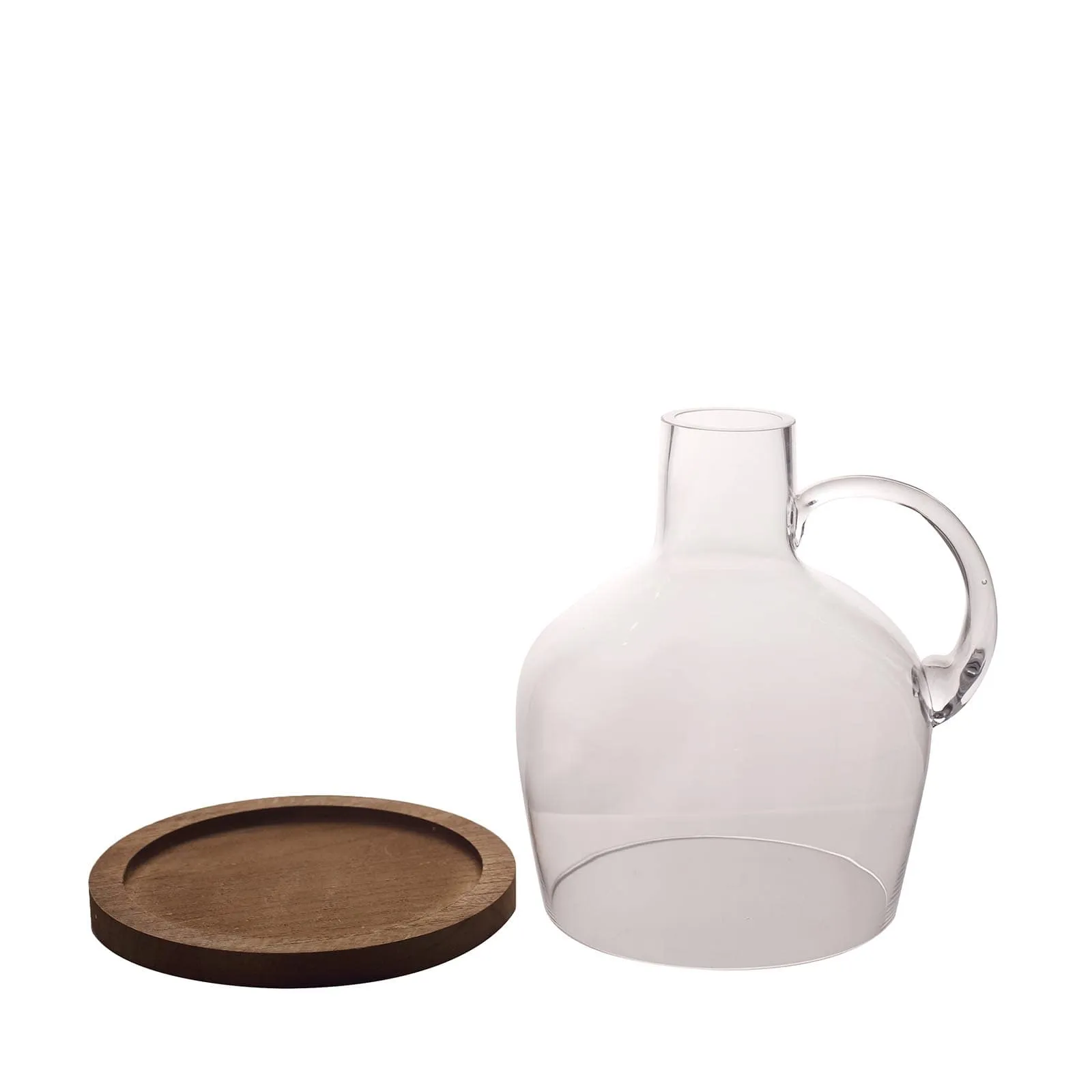 Glass Candle Holder Cloche Jar Dome 10" Clear with Wooden Base - Heavy Duty Wedding Centerpiece