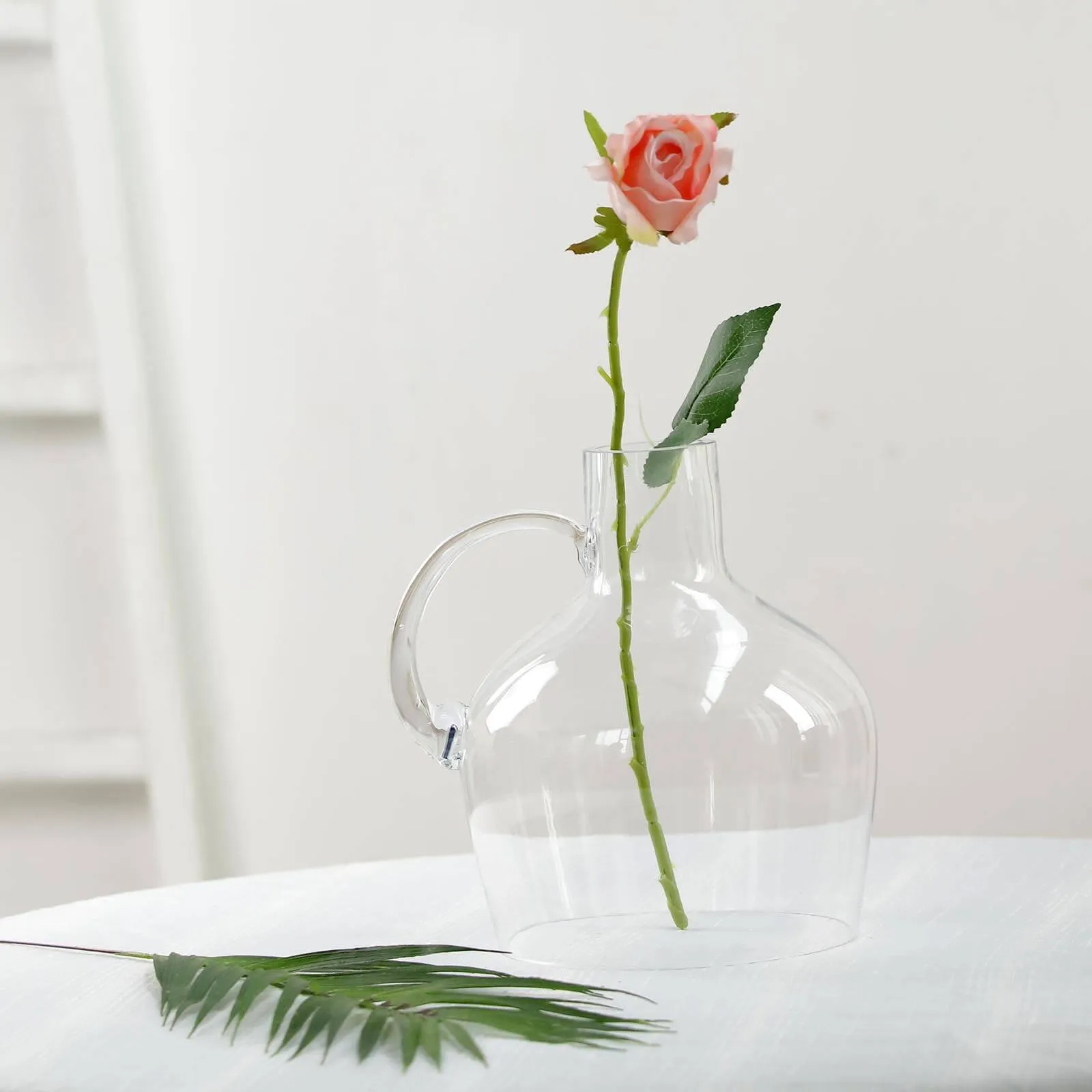 Glass Candle Holder Cloche Jar Dome 10" Clear with Wooden Base - Heavy Duty Wedding Centerpiece