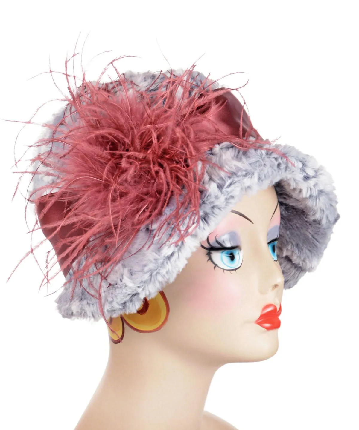 Grace Cloche Style Hat - Luxury Faux Fur in Winter River