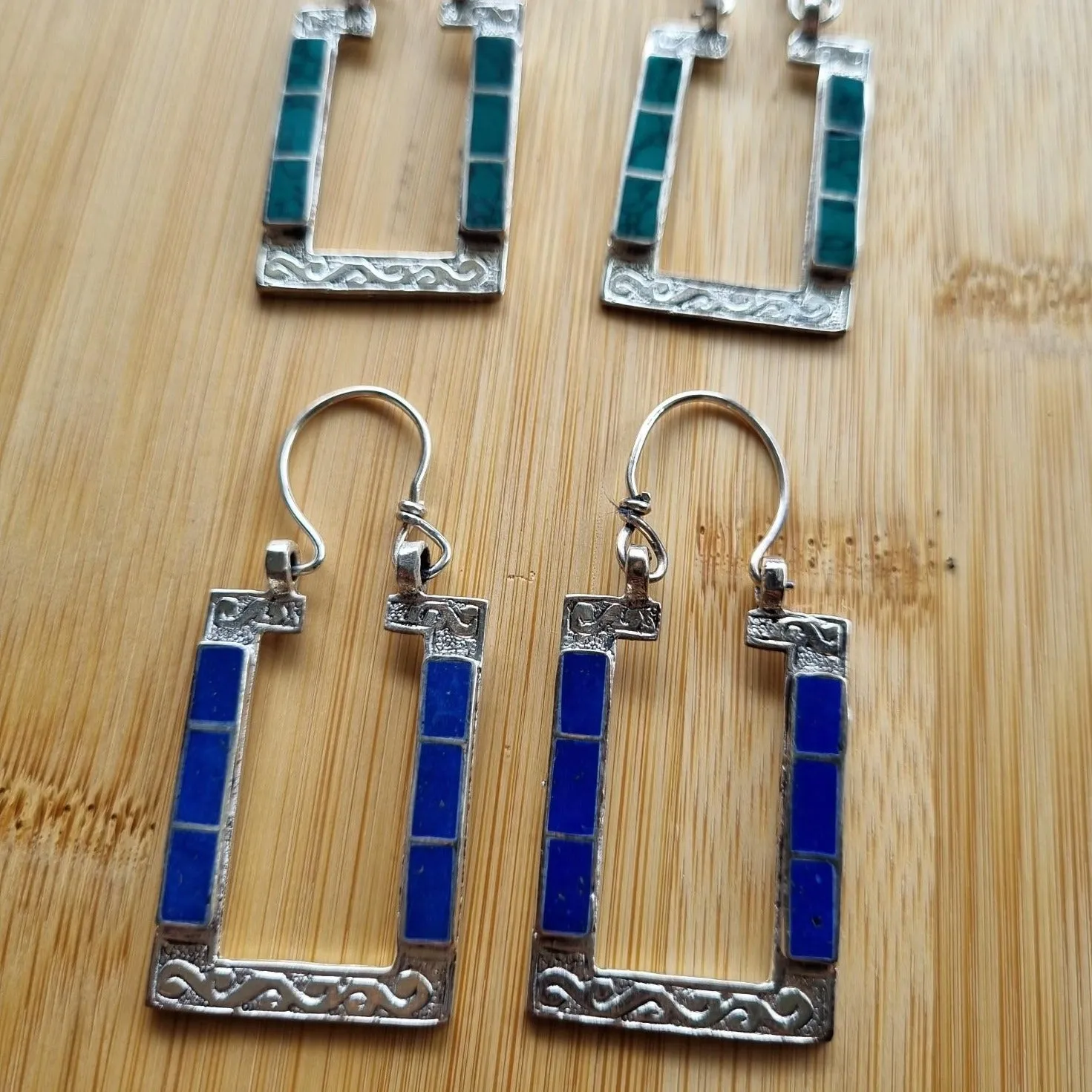 Intricate Silver Gypsy Tribal Hoop Earrings