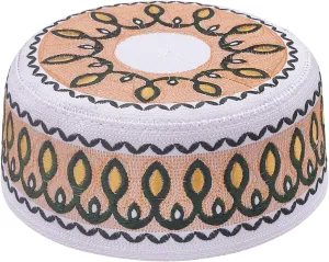 Islamic Men Prayer Kufi Hat Muslim Arabian Embroidered Skull Cap Arab Indian Religious Praying Cap Ramadan Eid Gift