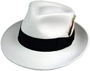 Kent Crushable Trilby Fedora Hat in Soft White with Black Band