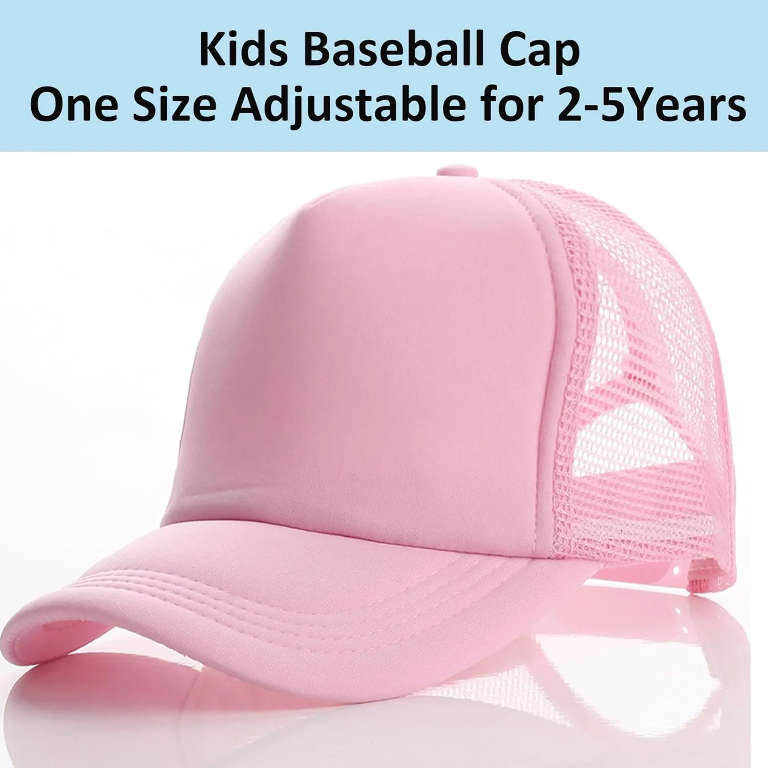 Kids Trucker Hat Mesh Cap with Adjustable Snapback Strap Mesh Trucker Cap Children Baseball Cap fit for 2-5T Black/White