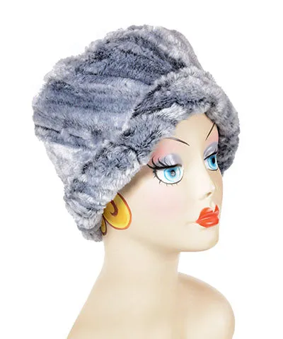 Lola Cloche Hat Style - Luxury Faux Fur in Glacier Bay (Only Large Left!)