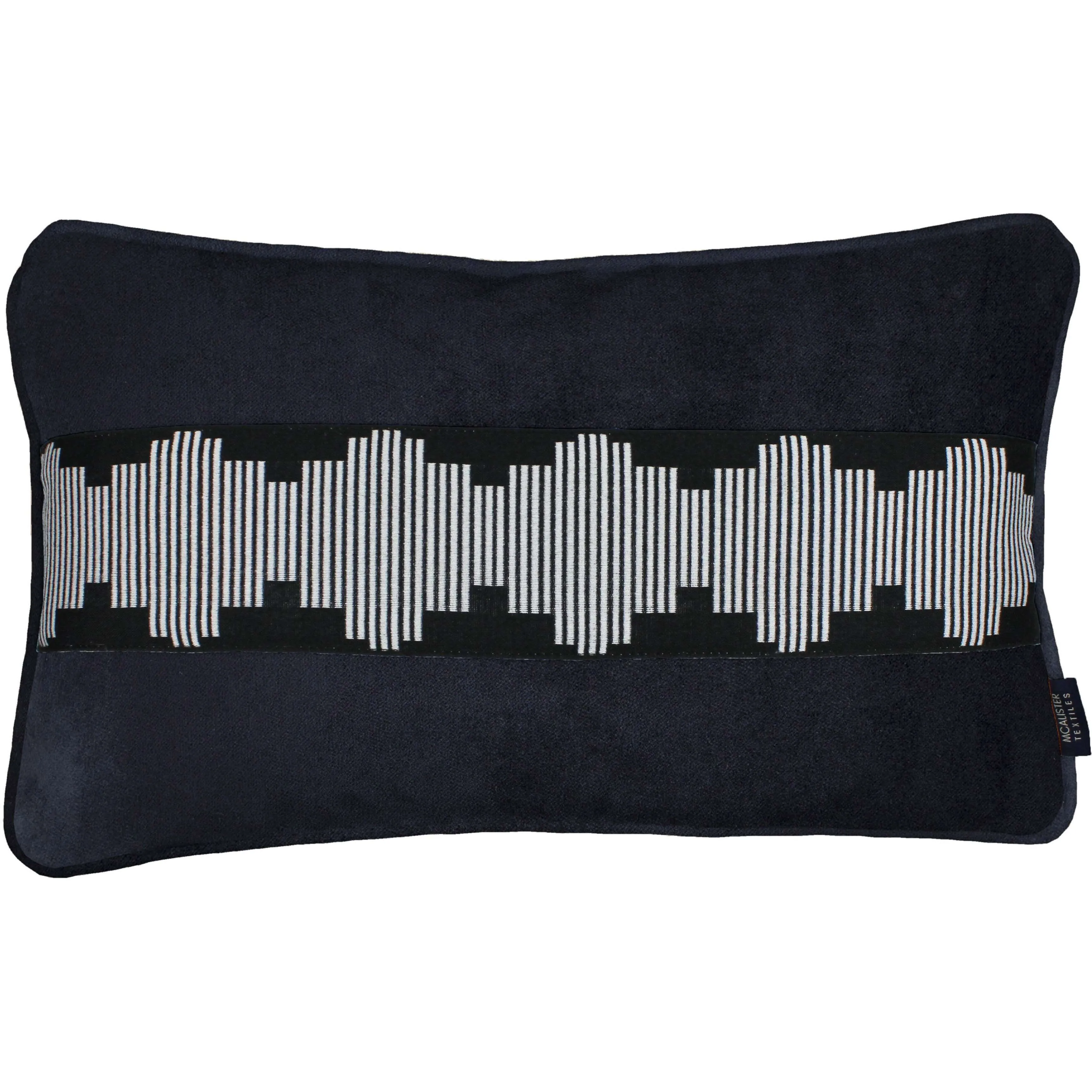 Maya Striped Black Velvet Pillow