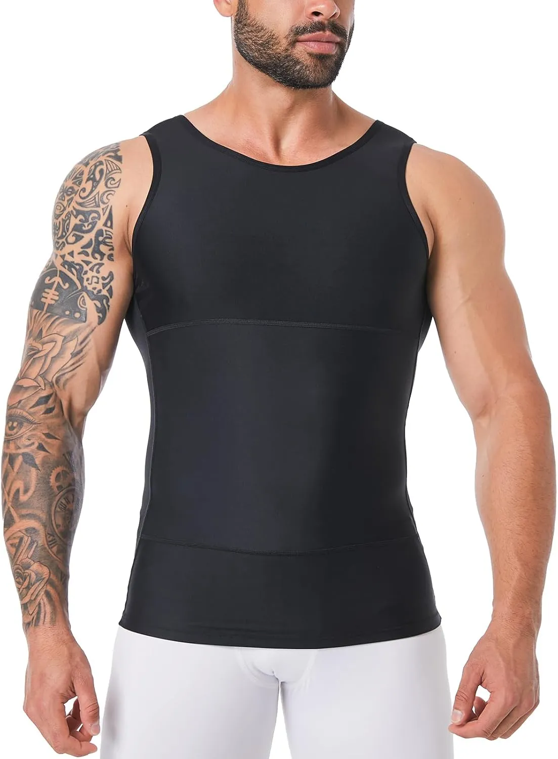 Mens Body Shaper, Compression Shapewear Vest Slimming Undershirt Tank Top, Tummy Control Chest, Hide Gynecomastia