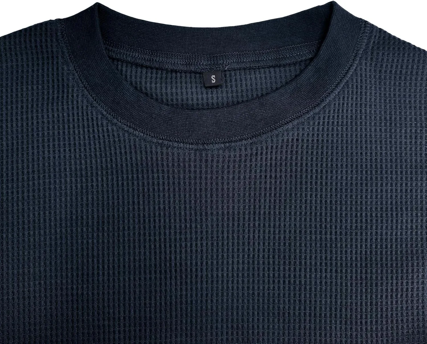 Men's Waffle Basic T-Shirt Long Sleeve Thermal Crew Neck Casual Top Underwear Lightweight Base Layer