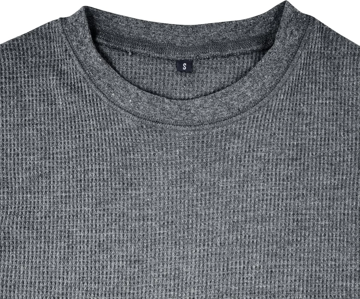 Men's Waffle Basic T-Shirt Long Sleeve Thermal Crew Neck Casual Top Underwear Lightweight Base Layer