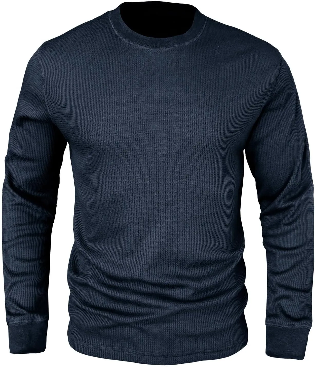 Men's Waffle Basic T-Shirt Long Sleeve Thermal Crew Neck Casual Top Underwear Lightweight Base Layer