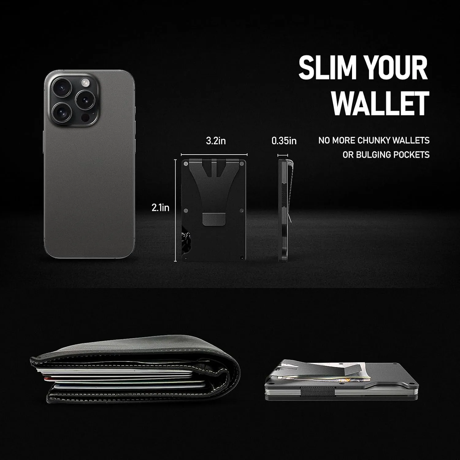 Metal Smart Wallet with E-Ink Display & Built-in Find My Chip(iOS Only), RFID Blocking Minimalist Card Holder for Men, Custom Image/QR via App (iOS & Android), Gift for Husband/Friend
