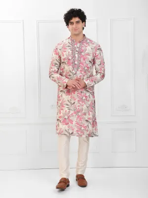 Pink & Cream Kurta Pajama | TULA