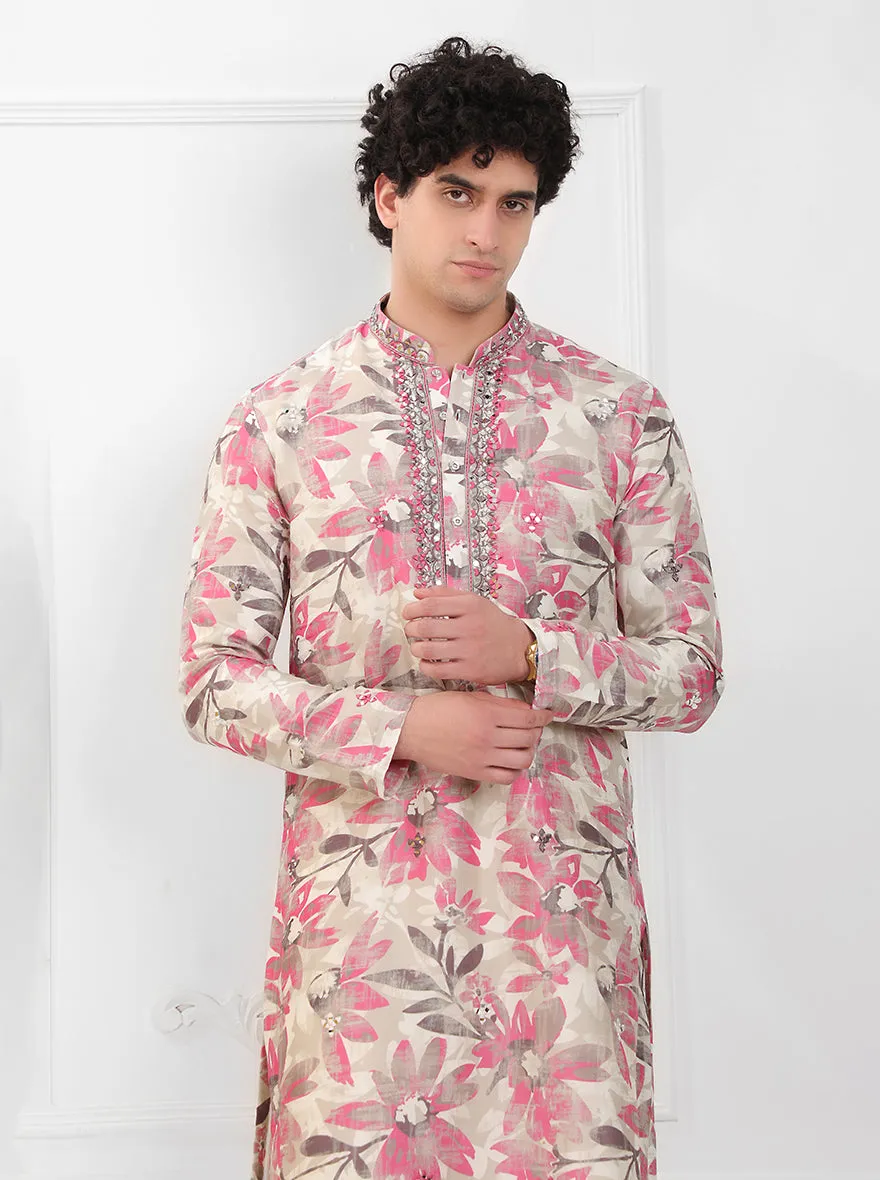 Pink & Cream Kurta Pajama | TULA
