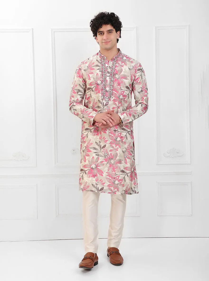 Pink & Cream Kurta Pajama | TULA