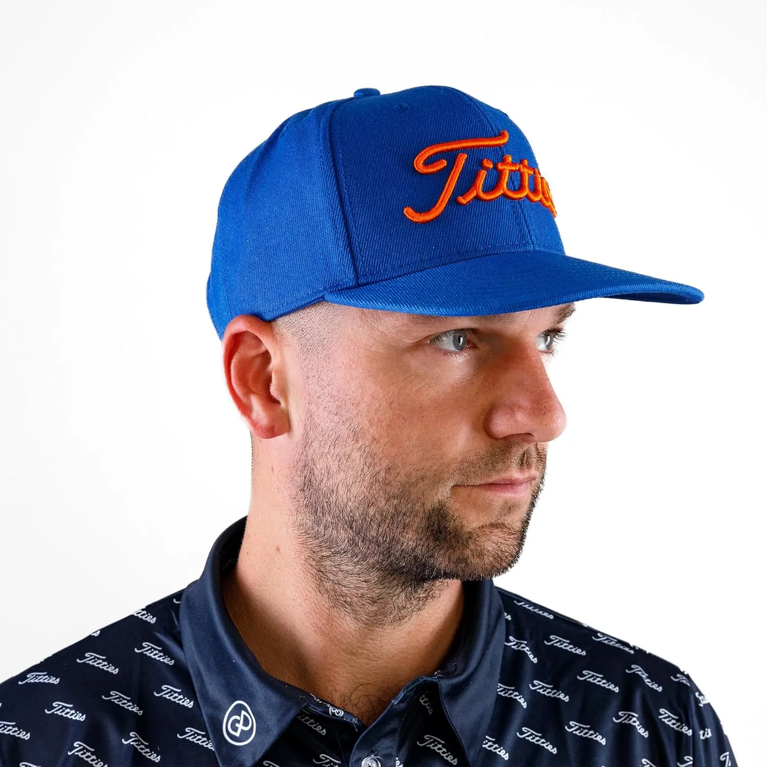 Power Golf Original Titties Golf Snapback Hat  Golf Cap PGA Flat Bill Brim  One Size, Universal Fit