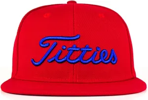 Power Golf Original Titties Golf Snapback Hat  Golf Cap PGA Flat Bill Brim  One Size, Universal Fit