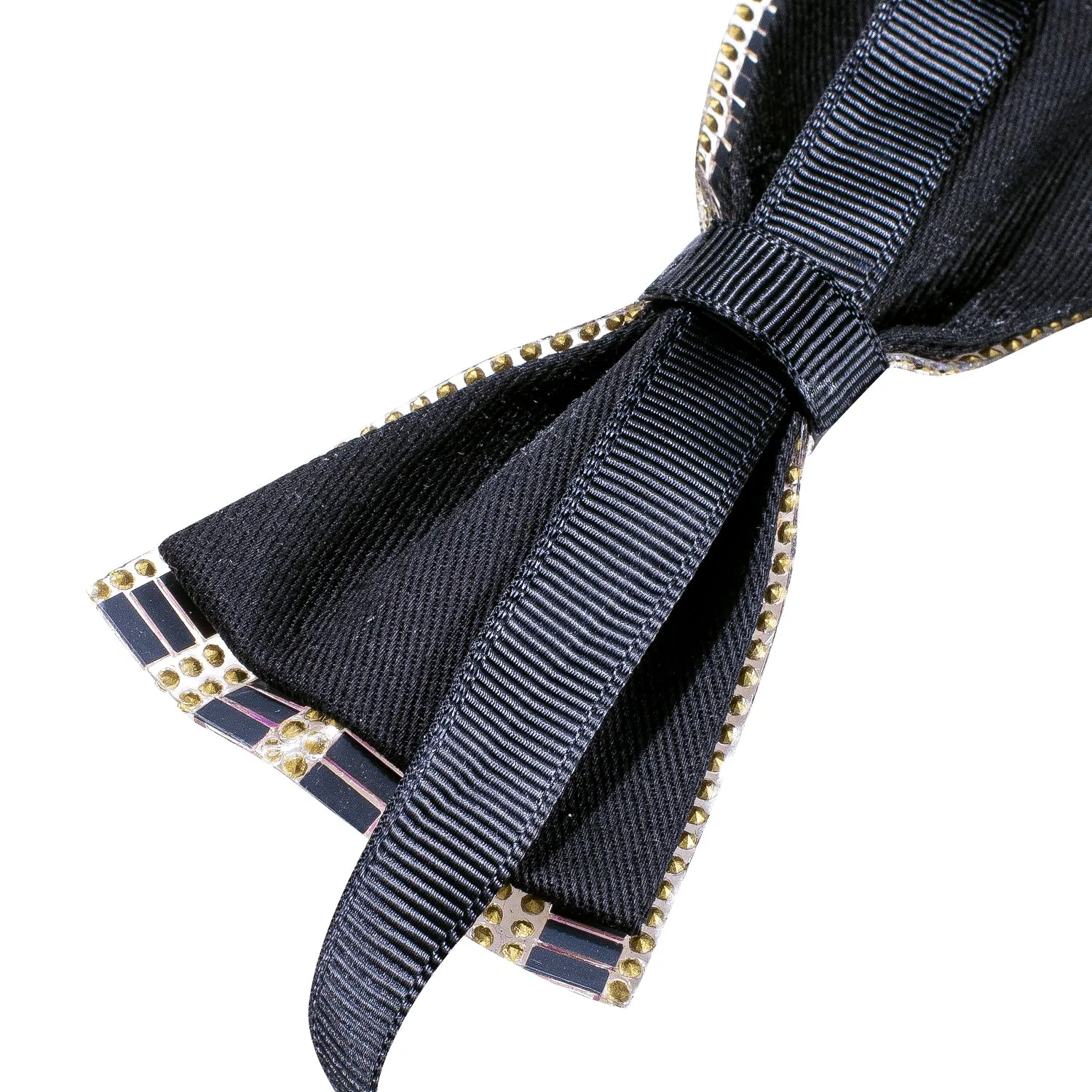 Purple White Shining Rhinestone Pre-tied Adjustable Length Bow Tie