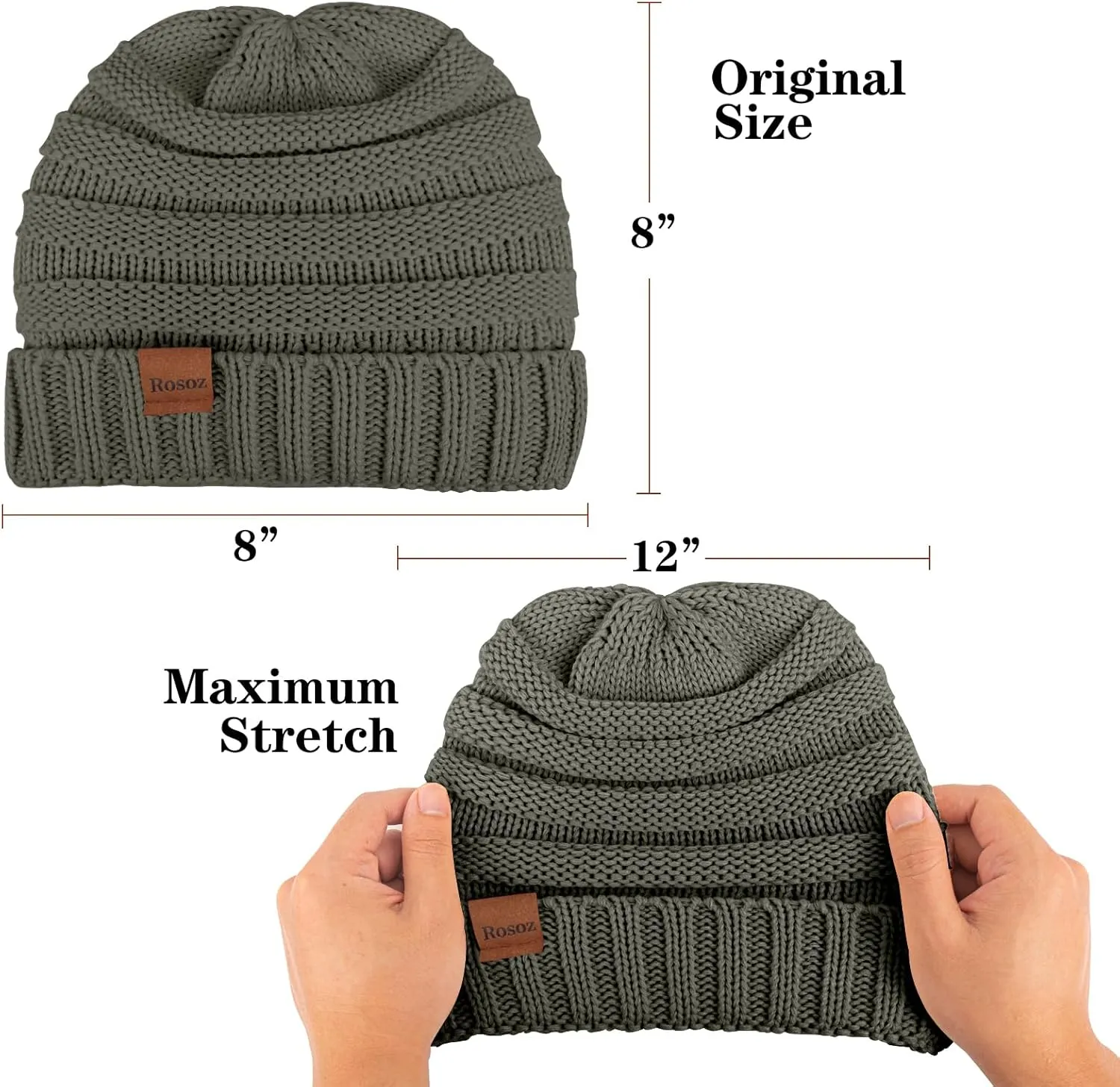 Rosoz Womens Beanies for Winter Slouchy Beanies for Women Knit Warm Winter Hats for Women Thick for Cold Weather